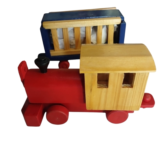 International Christmas Holiday Circus Wood Train Set 24" Long New Orig Box - Picture 4 of 11